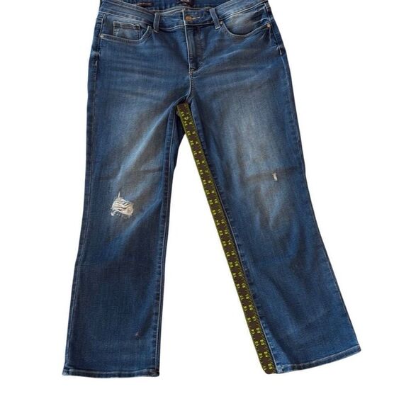 NYDJ Womens Lift Tuck Distressed Marilyn Straight Leg Ankle Jeans Blue Size 10 - Picture 5 of 7